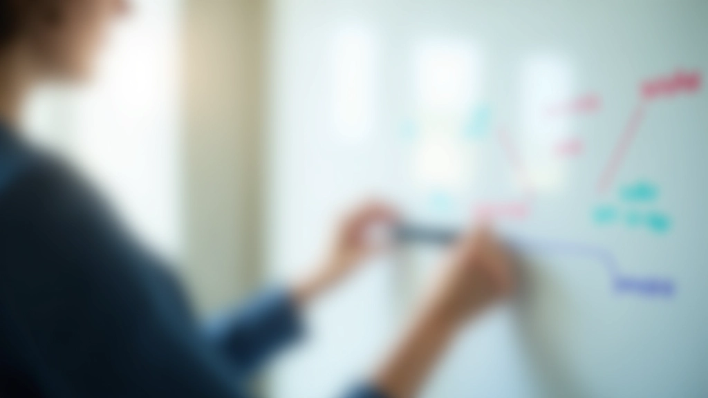 Person writing goal framework on whiteboard with colorful markers